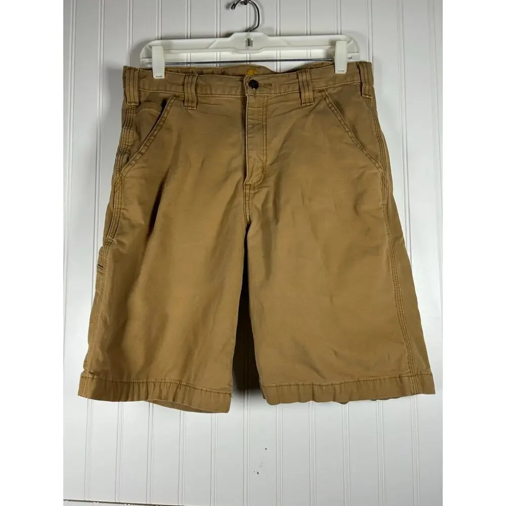 Carhartt Shorts Men Size 32 Brown khaki Rugged Flex Rigby 102514 Relaxed Fit